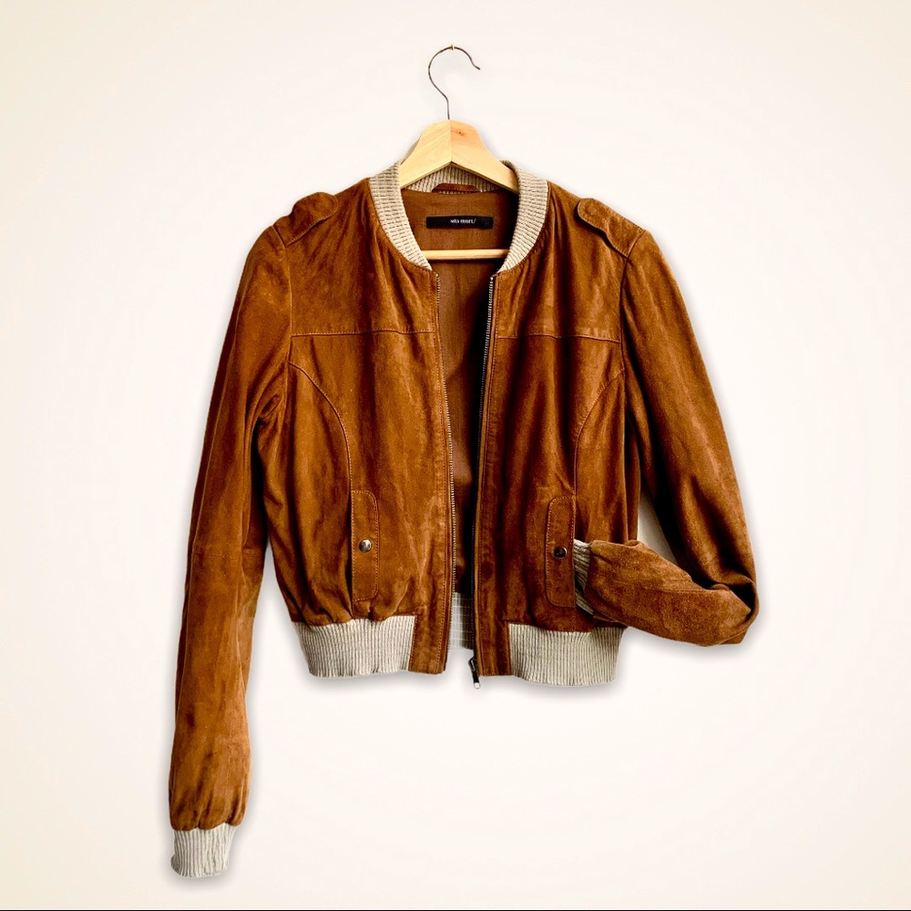 Suede bomber jacket